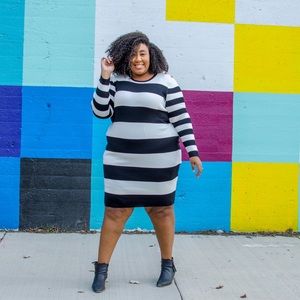 Fashion to Figure Striped Sweater Dress